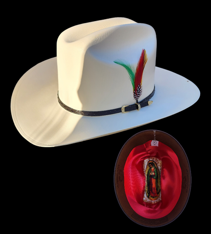 SOMBRERO 100X (EDICION LA VIRGENCITA) FALDAVDE 3.5" ESTILO SINALOA