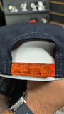 CUSTOM H-TOWN ORANGE CROCODILE LEATHER SNAPBACK HAT 💯 ORIGINAL