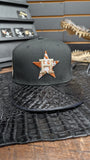 CUSTOM H-TOWN COW PRINT CROCODILE LEATHER SNAPBACK HAT EL PLEBE HATS EXCLUSIVE 🔥