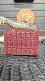 CROCODILE HORNBACK WINE WALLET / CARTERA DE COCODRILO NUKA EN VINO