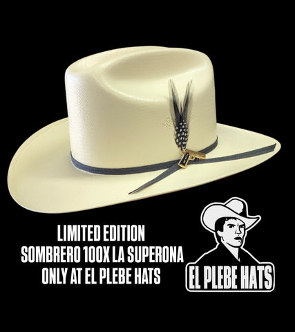 Sombrero 100X LA SUPERONA Palma Fina Falda de 3" El Plebe Hats Exclusive 🔥