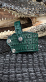 CUSTOM 1911 EMERALD GREEN HOLSTER / FUNDA DE COCODRILO VERDE ESMERALDA PARA 1911