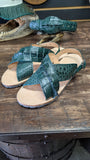 CUSTOM DOUBLE TAIL CROCODILE 🐊 HUARACHES EMERALD GREEN / VERDE ESMERALDA
