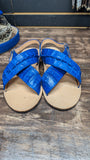 Huaraches de Cocodrilo Blue Royal Double Caiman Tail Special Edition