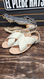 Huaraches de Avestruz Hueso