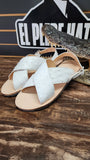 Huaraches de Avestruz Original Color Blancos