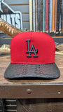 CUSTOM LA DODGERS (B2B CHAMPIONS) SNAPBACK BLACK 🐍EXOTIC LEATHER HAT EL PLEBE HATS EXCLUSIVE 🔥