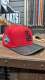 CUSTOM LA DODGERS (B2B CHAMPIONS) SNAPBACK BLACK 🐍EXOTIC LEATHER HAT EL PLEBE HATS EXCLUSIVE 🔥