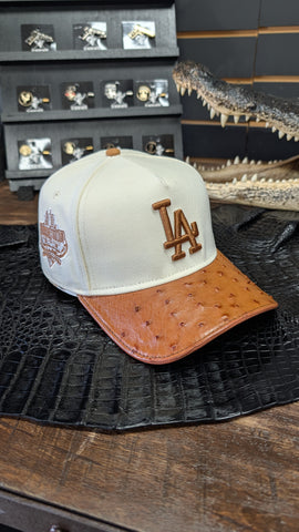 CUSTOM LA HAT IN ALMOND OSTRICH 💯 ORIGINAL (EL PLEBE HATS EXCLUSIVE 🔥)
