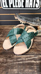 Huaraches de Cocodrilo Emerald Green 🐊 Verde