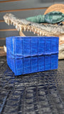 BLUE ROYAL TAIL CROCODILE LEATHER WALLET / CARTERA DE COLA DE COCODILO AZUL ROYAL