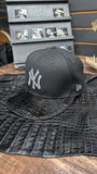 CUSTOM NY BLACK CROCODILE 🐊 LEATHER SNAPBACK OSTRICH EL PLEBE HATS EXCLUSIVE 🔥