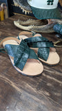 CUSTOM DOUBLE TAIL CROCODILE 🐊 HUARACHES EMERALD GREEN / VERDE ESMERALDA