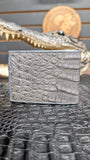 GRAY CROCODILE BELLY WALLET / CARTERA DE COCODRILO PANZA GRIS