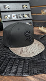 CUSTOM CHICAGO EXOTIC LEATHER SNAPBACK HAT 💯 ORIGINAL