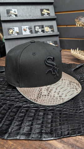 CUSTOM CHICAGO EXOTIC LEATHER SNAPBACK HAT 💯 ORIGINAL