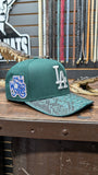 CUSTOM EMERALD GREEN EXOTIC LEATHER 🐍 LA DODGERS 🌴 SNAPBACK HAT 💯 ORIGINAL EL PLEBE HATS EXCLUSIVE 🔥