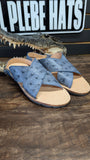 HUARACHES DE AVESTRUZ / OSTRICH RUSTIC BLUE JEAN