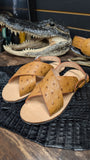 HUARACHES DE AVESTRUZ COLOR ALMENDRA / HUARACHES IN OSTRICH LIGHT ALMOND 100 💯 ORIGINAL