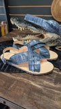 CUSTOM DOUBLE TAIL BLUE JEAN CROCODILE LEATHER HUARACHES EL PLEBE HATS EXCLUSIVE 🔥