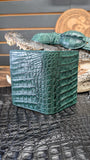 CUSTOM EMERALD GREEN PASSPORT LEATHER WALLET 💯 ORIGINAL / CARTERA DE PASAPORTE DE COCODRILO VERDE 💯 ORIGINAL