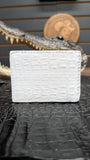 WHITE CROCODILE HORNBACK WALLET / CARTERA COCODRILO NUKA BLANCA