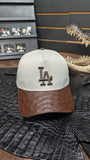 BROWN LA HAT IN BROWN OSTRICH LEATHER 💯 ORIGINAL (EL PLEBE HATS EXCLUSIVE)