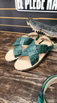 Huaraches de Cocodrilo Emerald Green 🐊 Verde