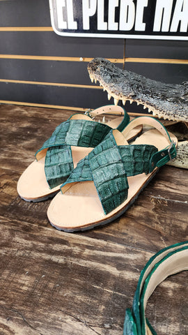 Huaraches de Cocodrilo Emerald Green 🐊 Verde
