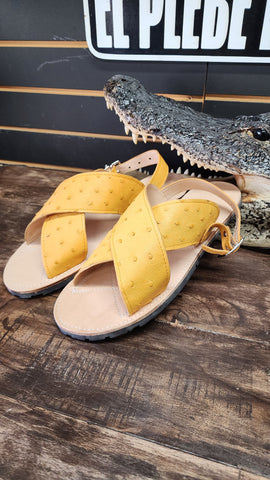 HUARACHES DE AVESTRUZ MANTEQUILLA / BUTTERCUP ORIGINALES
