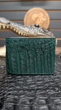 GREEN CROCODILE BELLY WALLET / CARTERA DE COCODRILO PANZA VERDE