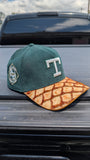 CUSTOM PIRARUCU MONSTER FISH TEXAS RANGERS CORDUROY SNAPBACK HAT