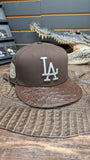 CUSTOM LA OSTRICH BROWN EDITION FITTED HAT LIMITED EDITION 💯 ORIGINAL