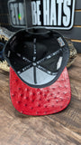 CUSTOM DOUBLE OSTRICH ( SUELA ROJA ) BLACK DODGERS SNAPBACK EL PLEBE HATS EXCLUSIVE 🔥