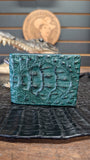 GREEN CROCODILE HORNBACK LEATHER WALLET / CARTERA VERDE DE COCODRILO NUKA
