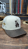 CUSTOM LA DODGERS BROWN 🐍LEATHER SNAPBACK HAT EL PLEBE HATS EXCLUSIVE 🔥