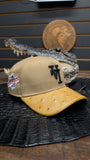 CUSTOM LA DODGERS PEANUT BUTTER  🥜 OSTRICH LEATHER SNAPBACK HAT 💯 ORIGINAL