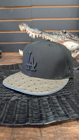 Custom Gray Ostrich LA Snapback Hat