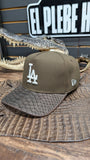 CUSTOM BROWN LA DODGERS 🌴 EXOTIC LEATHER 🐍 SNAPBACK HAT