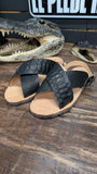 CUSTOM BLACK ONYX 🐍 EXOTIC LEATHER HUARACHES