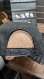 BLACK UPSIDE DOWN LA HAT IN BLACK OSTRICH LEATHER 💯 ORIGINAL SNAPBACK