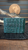GREEN CROCODILE HORNBACK LEATHER WALLET / CARTERA VERDE DE COCODRILO NUKA