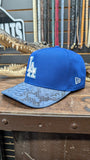 CUSTOM DODGER BLUE LA 🌴 SNAPBACK HAT 💯 ORIGINAL EXOTIC LEATHER 🐍 EL PLEBE HATS EXCLUSIVE 🔥