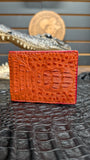 BURNT ORANGE COGNAC CROCODILE HORNBACK WALLET / CARTERA DE COCODRILO NUKA COGNAC BURNT ORANGE