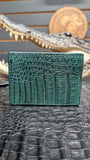 GREEN CROCODILE BELLY WALLET / CARTERA DE COCODRILO PANZA VERDE