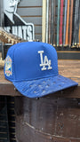 CUSTOM LA DODGERS 🌴 SNAPBACK HAT IN ROYAL BLUE OSTRICH LEATHER 💯 ORIGINAL