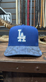 CUSTOM DODGER BLUE LA 🌴 SNAPBACK HAT 💯 ORIGINAL EXOTIC LEATHER 🐍 EL PLEBE HATS EXCLUSIVE 🔥