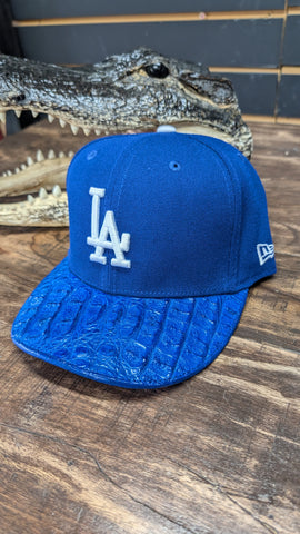 CUSTOM LA HAT WITH ORIGINAL CROCODILE 🐊 IN ROYAL BLUE
