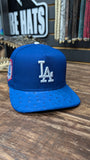 CUSTOM LA DODGERS ROYAL BLUE OSTRICH LEATHER SNAPBACK HAT EL PLEBE HATS EXCLUSIVE