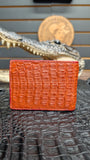 BURNT ORANGE COGNAC CROCODILE HORNBACK WALLET / CARTERA DE COCODRILO NUKA COGNAC BURNT ORANGE